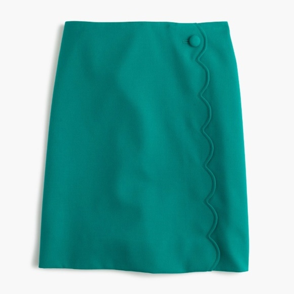 J. Crew Dresses & Skirts - J. Crew Teal Scalloped Pencil Skirt